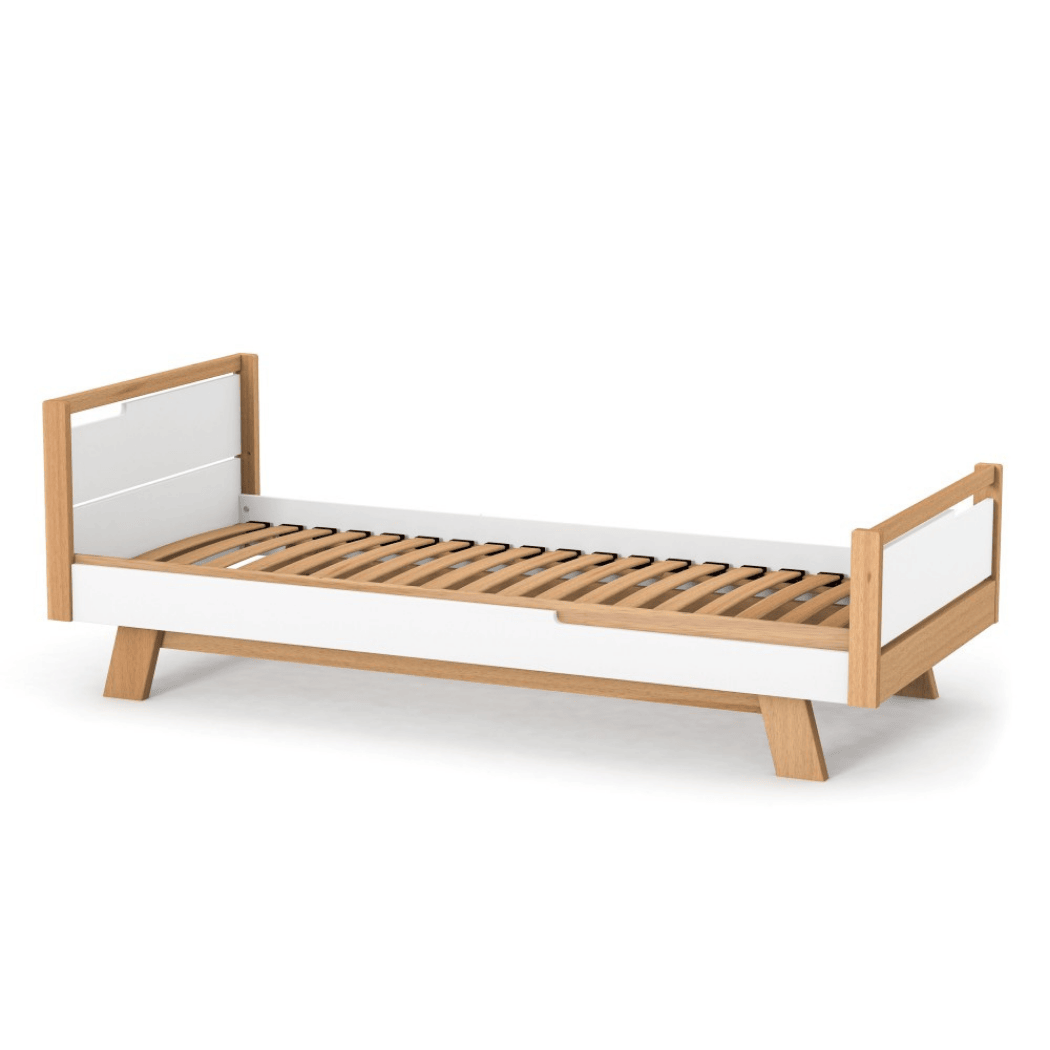 Postel pro Teenagery Lussi 190 Gekko Kids, Bílá / Přírodní buk